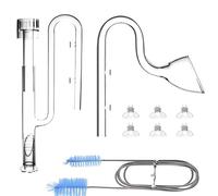 Juego de tubos de cristal Lily Pipe de 17 mm con skimmer para acuario de entrada y salida, skimmer de superficie para manguera de filtro de 16/22 mm, tubo de vidrio de borosilicato, casi invisible