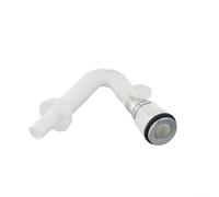 Juego de tubos de drenaje de lavabo de acero inoxidable, antiolor y a prueba de insectos, drenaje de pared recto con manguera flexible, telescópico de 300-900 mm para fregadero de baño, blanco o negro