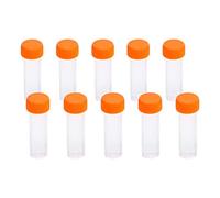 Juego de tubos de ensayo de plástico 10Pcs 5ml Contenedor de muestra Botella Vial Tornillo Sello Tapa Paquete Laboratorio Químico Suministros experimentales con junta de silicona