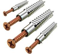 Juego de tubos de expansión for paredes huecas, anclajes de azulejos de yeso con tornillo autorroscante, tapón de perforación, herramientas de pernos de expansión, 200/10(100 Sets)