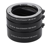Juego de Tubos de Extensión Macro de Enfoque Automático, Anillo Adaptador de Tubo de Extensión Macro de Enfoque Automático de Metal de 10 Mm + 16 Mm + 21 Mm para Sony: Lentes de Montura E