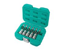 Juego de tuercas 11 piezas TX 1/2 pulgada Q-50 acero de WIESEMANN 1893 I Juego completo de brocas en tamaños TX 10- TX 60 I En una práctica caja de transporte I 81451