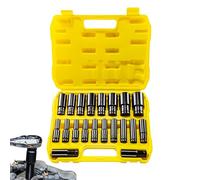 Juego de tuercas extra profundas - Kit de llaves de vaso 8-32 mm con adaptador de 13 mm - 20 accesorios para mantenimiento del coche e industrial