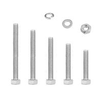 Juego de tuercas y pernos M5, juegos de pernos hexagonales de acero inoxidable con arandelas, tornillos de máquina más largos surtidos, pernos totalmente roscados para coche, bicicleta, muebles,