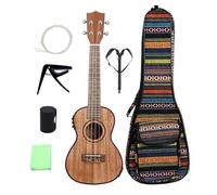 Juego De Ukelele De 24 Pulgadas, Guitarra Pequeña De Madera De Sapele Con Cuerda De Capo, Correa Para Martillo De Arena Y Bolsa De Almacenamiento Ukelele Starter Kit