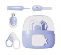 Juego de uñas para bebé, kit de uñas para bebé, cortaúñas 4 en 1 con tapa antipolvo, cuidado de aseo, juego de tijeras de uñas, cuidado de manicura, cortadoras seguras, tijeras,