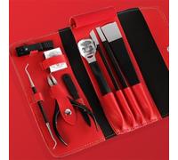 Juego de uñas para pies de acero inoxidable, 9 Uds., elimina herramientas exfoliantes para el cuidado de la manicura, negro