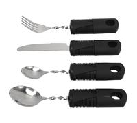 Juego de utensilios adaptativos de cubiertos con peso para pacientes con Parkinson, manos artríticas, temblores de manos, acero inoxidable, ABS, 2 cucharas, 1 cuchillo, 1 tenedor
