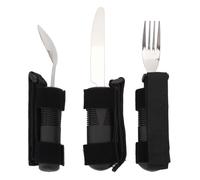 Juego de utensilios adaptativos, juego de 3 cubiertos adaptativos, juego de utensilios adaptativos con peso para personas mayores