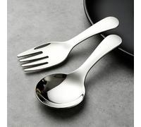 Juego de utensilios de acero inoxidable para acampar - Combinación de tenedor y cuchara portátil para al