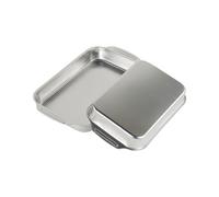 Juego de utensilios de cocina, 1 bandeja de acero inoxidable, asador/bandeja for asar de acero inoxidable con asas, bandeja for hornear pescado(Silver,41 CM)