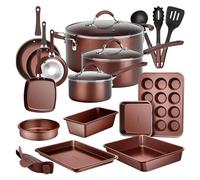 Juego de utensilios de cocina básicos de cocina de cocina y sartenes, antiadherente (juego de 20 piezas)