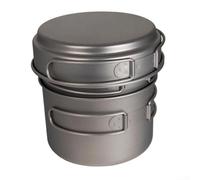 Juego de utensilios de cocina de camping hechos de titanio puro, paquete de ollas ultraligeras para senderismo, mochileros y aventuras al aire libre