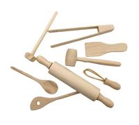 Juego de utensilios de cocina de madera para niños - Juego de cocina real | para ollas de madera natural | Regalo para aprender a fingir ser chef seguro para niños y niñas 3