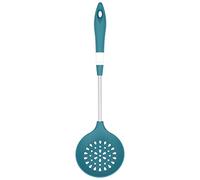 Juego de utensilios de cocina de silicona, herramientas de cocina antiadherentes con calor, mango ergonómico, núcleo de acero inoxidable, utensilios para hornear, elementos (Colador grande verde)