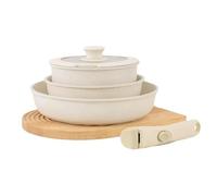 Juego de utensilios de cocina gourmet de 15 piezas, ollas y sartenes antiadherentes con mango desmontable for camping y cocina.(5 Set)