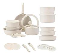 Juego de utensilios de cocina gourmet de 15 piezas, ollas y sartenes antiadherentes con mango desmontable for camping y cocina.(15 Set)