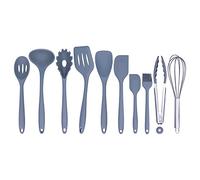 Juego de utensilios de cocina, kit de cuchara de pala de silicona, cuchara de espátula antiadherente, utensilios de cocina para cocinar, 10 piezas/juego(gris)