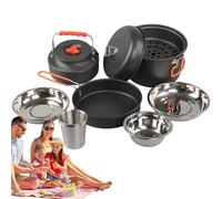 Juego de utensilios de cocina para acampar | Estufa de camping al aire libre - Kit de cocina para senderismo - Para excursionistas viajeros Picnic Road Trip Playa Barbacoas Jardín Eventos