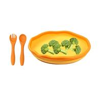 Juego De Utensilios De Silicona Para Bebé - Platos con para Bebés - Plato De Silicona Alimenticio Para Entrenamiento De Mesa - Forma Divertida Para Niños Y Padres En Casa
