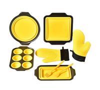 Juego de Utensilios de Silicona para Horno,Apilable y Flexible - con Guante, Rasqueta y Cepillo Set Antiadherente para Hornear | para Magdalenas Pan Galletas Muffins Huevos Donuts Tostador Horno Apart