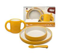 Juego de Vajilla Bebe Interbaby | Set Vajilla Infantil 5 Piezas Plato Llano, Bo, Cuchara, Tenedor y Vaso Antigoteo Aprendizaje | Apta para Microondas y Lavavajillas, Mayores de 6 Meses
