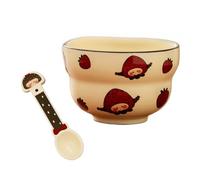 Juego De Vajilla Cerámica Para El Hogar Plato Cuenco Arroz Cuchara Niña Cena Aperitivo Desayuno Postre Nido Pájaro Ensalada Fruta Helado Sopa Pasta (Cuchara de tazón de 4,5 pulgadas F)