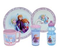 Juego de vajilla con plato hondo, plato-taza, botella y vaso con pajilla para niña Fun House Disney Reine Des Nieges TU