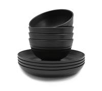 Juego de vajilla de 8 piezas, 4 tazones y 4 platos, para lavavajillas y microondas, para 4 , ideal para el hogar, , camping, RV, picnic y uso en la cocina, regalo para las fiestas
