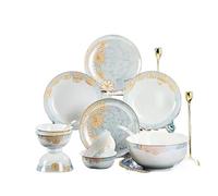 Juego de vajilla de cerámica Juego de platos cerámica for cena, postres, ensaladas, arroz, utensilios cocina(16Pcs)