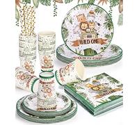 Juego de vajilla de fiesta de cumpleaños,150 unidades para 30 invitados,juego de vajilla de fiesta de cumpleaños juego de platos de papel para cumpleaños infantiles, incluye platos,servilletas,taza
