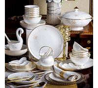 Juego De Vajilla De Lujo, Combinación De Plato Y Cuenco De Cerámica, Vajilla para Microondas, Material De Porcelana China, Vajilla para Banquetes De Bodas Y Reuniones Familiares