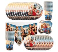 Juego de vajilla decorativa para fiestas de cumpleaños, incluye platos, servilletas, tazas, manteles, piratas para cumpleaños infantiles, planetas, 20 invitados