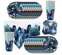 Juego de Vajilla para Fiesta Infantil 61pcs-20Guests Avatar Theme Tableware Set Incluyendo Mantel Platos Vasos Servilletas,Vajilla para Fiestas de Chicos Artículos para fiestas