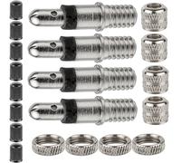 Juego de válvulas de Bicicleta de 20 Piezas, 4 válvulas Flash para cámaras de Bicicleta, Incluyendo 8 Tapas de Repuesto, 4 + 4 Tuercas de unión, Pieza Flash con Sello Extra Grueso, Bycicle, Repair