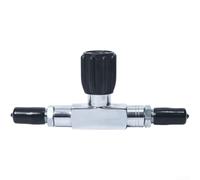 Juego de válvulas de doble tanque de buceo 3500PSI DIN para Yugo compatible con rosca G3/4, latón chapado en cromo, alivio de alta presión para natación bajo el agua (varilla intermedia)