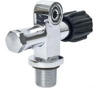 Juego de válvulas de doble tanque de buceo 3500PSI DIN para Yugo compatible con rosca G3/4, latón chapado en cromo, alivio de alta presión para natación bajo el agua (válvula izquierda)