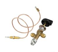Juego de válvulas de gas de baja presión de propano con perilla de aleación de zinc termopar M8 de 60 cm, construcción de latón para calentador de parrilla de fuego para sistema LPG 1/2 PSI 3/8