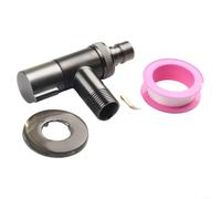 Juego de válvulas de retención de doble control en dos salidas para lavadoras, acero inoxidable con interruptor giratorio para baño, lavabo, fregadero de cocina, calentador de agua (gris)