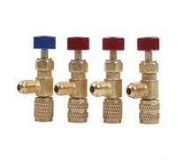 Juego de válvulas de seguridad de conector rápido de latón para unidades R22 R32 R410a, incluyendo tamaños de 1/4 pulgadas y 5/16 pulgadas para asegurar un rendimiento fiable en entornos exigentes de