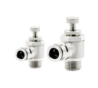 Juego de válvulas de velocidad neumáticas totalmente niqueladas de cobre, 6 uds., válvulas de acelerador de enchufe rápido con rosca externa(SL8-03)