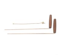 Juego de varillas de adivinación de cobre puro y madera natural, kit de curación de energía y localización de tesoros con péndulo de latón, equipo de adivinación espiritual, 32 cm