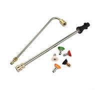 Juego de varillas de extensión para lavadora a presión con 5 boquillas y barra en ángulo en forma de U para K2-7, kit de limpieza de canalones de acero inoxidable, 74 cm de largo, hasta 4000 PSI, para
