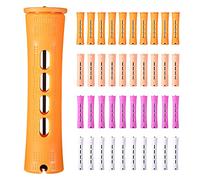 Juego de varillas permanentes - 4 tamaños de barras frías para cabello largo - rizadores de pelo con bandas elásticas de goma, barra de permanente, herramienta de peinado de peluquería,