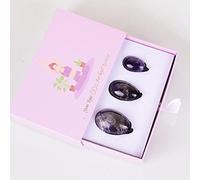 Juego de varita de huevos Yoni de amatista natural, ejercicio de Kegel de cristal púrpura para mujer, bolas de masaje de apriete muscular, huevos de piedra de jade tipo 9