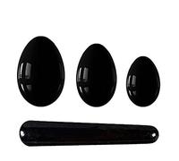 Juego de varita de huevos Yoni de obsidiana, huevo de jade negro Natural, músculos de mujer, bola de masaje Kegel, varita Yoni, masajeador de jade tipo 8