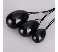 Juego de varita de huevos Yoni de obsidiana, huevo de jade negro Natural, músculos para apretar los músculos de las mujeres, bola de masaje Kegel, varita Yoni, masajeador de jade tipo 7