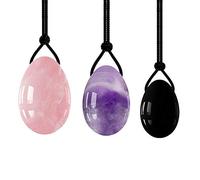 Juego de varita de masaje de bola de jade de huevo Yoni de cuarzo rosa Piedra natural Mujeres Kegel Tipo de ejercicio 2