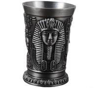Juego de vasos de chupito de aleación de zinc con motivos de dioses egipcios antiguos para cócteles y licores, pulido a mano, estilo Queen Rameses, para helios, 30 ml de capacidad, 4,2 x 6,2 cm