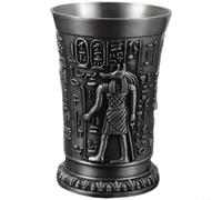 Juego de vasos de chupito de aleación de zinc con motivos de dioses egipcios antiguos para cócteles y licores, pulido a mano, estilo Queen Rameses, para helios, 30 ml de capacidad, 4,2 x 6,2 cm